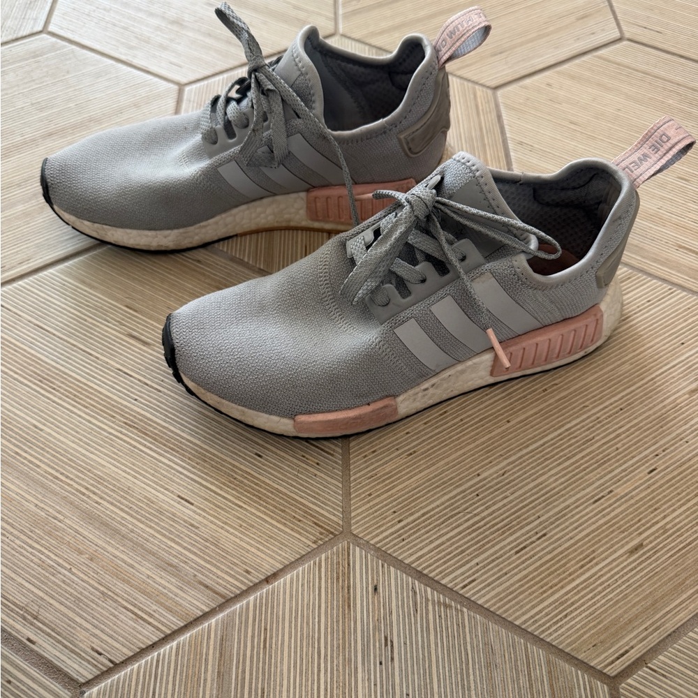 Adidas Gray and Pink NMD Sneakers